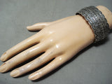Important Native American Navajo Tillie Jon Detailed Sterling Silver Bracelet-Nativo Arts