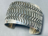 One Of The Craziest Native American Navajo Sterling Silver Hand Tooled Bracelet-Nativo Arts