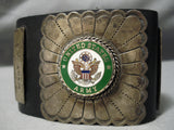 Important Vintage Native American Navajo Us Army Sterling Silver Ketoh Bracelet Old-Nativo Arts