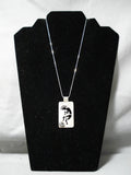 Rare!! Navajo Hematite Sterling Silver Kokopelli Necklace Native American-Nativo Arts