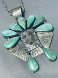 Native American Rare Apache Turquoise Vintage Navajo Sterling Silver Necklace-Nativo Arts