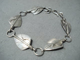 Marvelous Navajo Sterling Silver Feathers Bracelet Native American-Nativo Arts