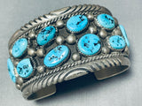 Tommy Moore Vintage Native American Navajo Sleeping Beauty Turquoise Sterling Silver Bracelet-Nativo Arts