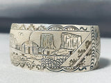 Noteworthy Vintage Signed Native American Hopi Handcarved Storyteller Sterling Silver Bracelet-Nativo Arts