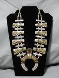Best Vintage Native American Navajo Gold Sterling Silver Thomas Singer Squash Blossom Necklace-Nativo Arts