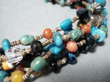 Colorful Navajo Turquoise Sterling Silver Necklace Native American-Nativo Arts