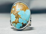 Rare #8 Turquoise Native American Sterling Silver Ring-Nativo Arts