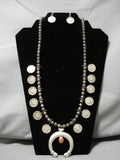 Authentic Vintage Native American Navajo Dime Sterling Silver Native Squash Blossom Necklace-Nativo Arts