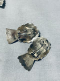 Very Rare Vintage Native American Navajo Amber Sterling Silver Squash Blossom Necklace-Nativo Arts