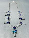 Very Unique Vintage Southwest Inlay Sterling Silver Necklace-Nativo Arts