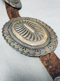 Important 1800's/1900's 1st Phase Vintage Native American Navajo Coin Silver Concho Belt-Nativo Arts