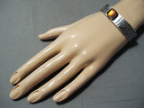 Tremendous Vintage Native American Navajo Amber Sterling Silver Bracelet-Nativo Arts