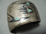 Important Vintage Native American Navajo Overlay Turquoise Sterling Silver Bracelet-Nativo Arts
