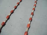 Fabulous Santo Domingo Native American Coral Heishi Necklace-Nativo Arts