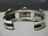 Striking Vintage Native American Navajo Carico Lake Turquoise Sterling Silver Bracelet Old-Nativo Arts