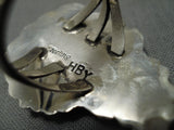 Important Vintage Native American Zuni Henry Yawakia Sterling Silver Leaves Ring Old-Nativo Arts