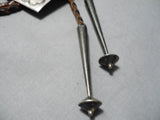 Astounding Vintage Native American Navajo Turquoise Sterling Silver Bolo Tie Old-Nativo Arts