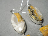 Best Native American Bumble Bee Jasper Sterling Silver Earrings Long-Nativo Arts