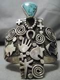 One Of Best Native American Navajo Alex Sanchez Turquoise Sterling Silver Bracelet-Nativo Arts