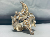 Incredible Southwest Taxco Vintage Sterling Silver Hinged Bracelet Old-Nativo Arts
