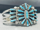 Tommy Lowe Signed Incredible Native American Navajo Turquoise Sterling Silver Bracelet-Nativo Arts