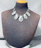 Marie Kee Vintage Native American Navajo Turquoise Sterling Silver Necklace Old-Nativo Arts