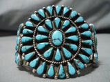 Magnificent Vintage Native American Navajo Sky Blue Turquoise Sterling Silver Bracelet-Nativo Arts