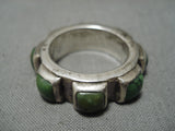 Thick And Heavy!! Vintage Native American Navajo Cerrillos Turquoise Sterling Silver Ring-Nativo Arts