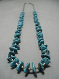 Incredible Vintage Native American Navajo Old Kingman Turquoise Sterling Silver Necklace-Nativo Arts