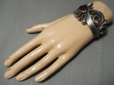 Important Native American Navajo Aaron Anderson Light Opal Sterling Silver Bracelet-Nativo Arts