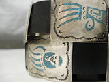 One Of The Best Vintage Native American Navajo Sterling Silver Turquoise Concho Belt-Nativo Arts