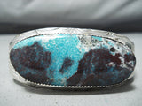 Awesome Navajo Native American Huge Turquoise Sterling Silver Bracelet-Nativo Arts