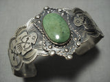 Early 1900's Vintage Native American Navajo Cerrillos Turquoise Sterling Silver Bracelet Old-Nativo Arts