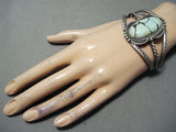 Museum Vintage Native American Navajo Carico Lake Turquoise Sterling Silver Bracelet Old-Nativo Arts