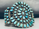 Native American Important Very Vintage Navajo Turquoise Sterling Silver Bracelet Old-Nativo Arts