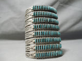 Biggest Best Vintage Native American Zuni Needlepoint Turquoise Sterling Silver Bracelet-Nativo Arts