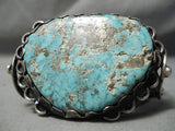 Best Vintage Native American Navajo Old Morenci Turquoise Sterling Silver Heavy Bracelet Old-Nativo Arts