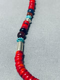 Singer Coral Native American Navajo Turquoise Sterling Silver Necklace-Nativo Arts