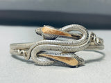 Rare Snake Vintage Southwestern Sterling Silver Bracelet-Nativo Arts