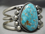 Museum Vintage Native American Navajo #8 Turquoise Sterling Silver Bracelet-Nativo Arts