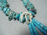 Marvelous Vintage Native American Navajo Turquoise Sterling Silver Necklace Old-Nativo Arts