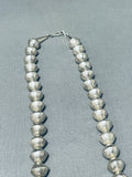 Fantastic Vintage Native American Navajo Sterling Silver Bead Necklace-Nativo Arts