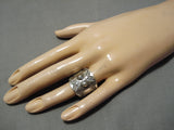Amazing Vintage Native American Navajo Starbursts Sterling Silver Early Ring-Nativo Arts