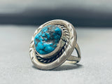 Amazing Authentic Vintage Native American Navajo Rare Mine Turquoise Sterling Silver Ring-Nativo Arts