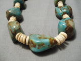 Native American Heavy Chunky 250 Gram Vintage Santo Domingo Turquoise Sterling Silver Necklace-Nativo Arts