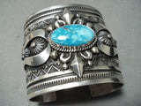 Best Authentic Native American Navajo Albert Jake Turquoise Sterling Silver Bracelet-Nativo Arts