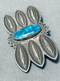 One Of Best Artists Vintage Native American Navajo Perry Shorty Sterling Silver Turquoise Pin-Nativo Arts
