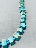 Extremely Valuable Cubed Turquoise Vintage Kewa Sterling Silver Necklace-Nativo Arts