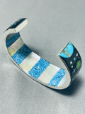 Spaceship Southwestern Turquoise Sterling Silver Inlay Bracelet-Nativo Arts