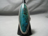 Exceptional Vintage Native American Navajo Turquoise Sterling Silver Ring Old-Nativo Arts